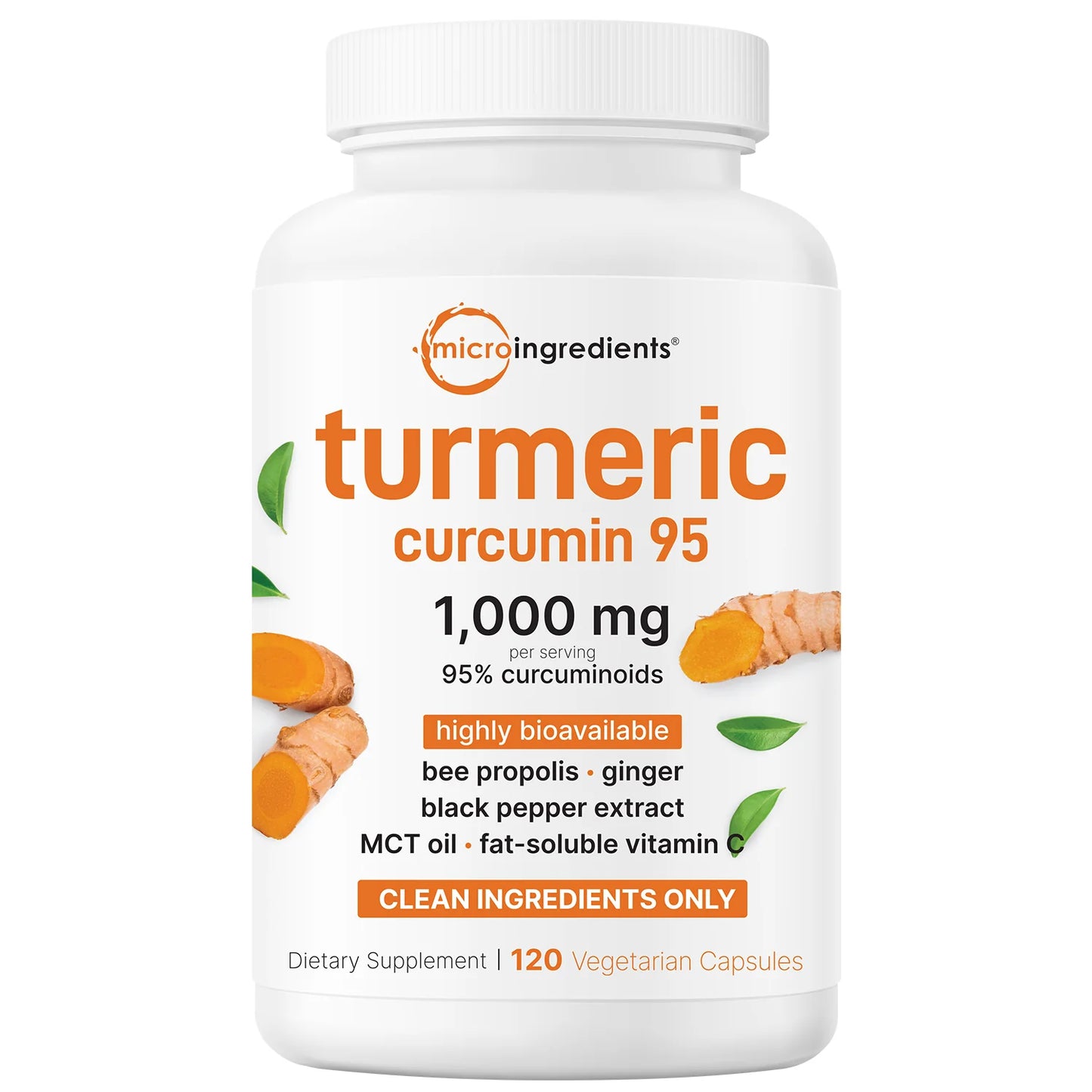 Turmeric Curcumin Capsules with Black Pepper & MCT Oil - 1,000mg