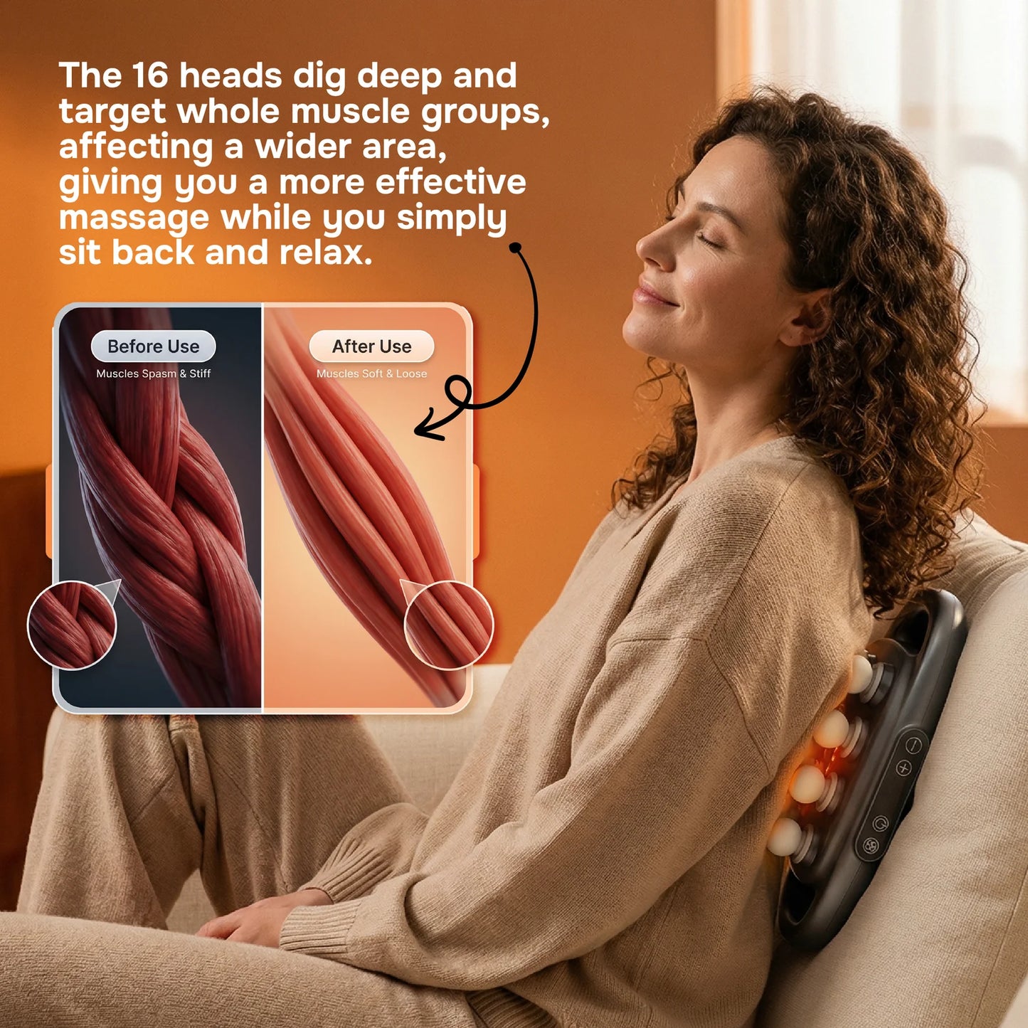 16-Head Deep Tissue Massage Gun for Muscle Recovery